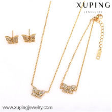 62538-Xuping Charm Mesdames plus récent style 3 pièces papillon ensemble de bijoux